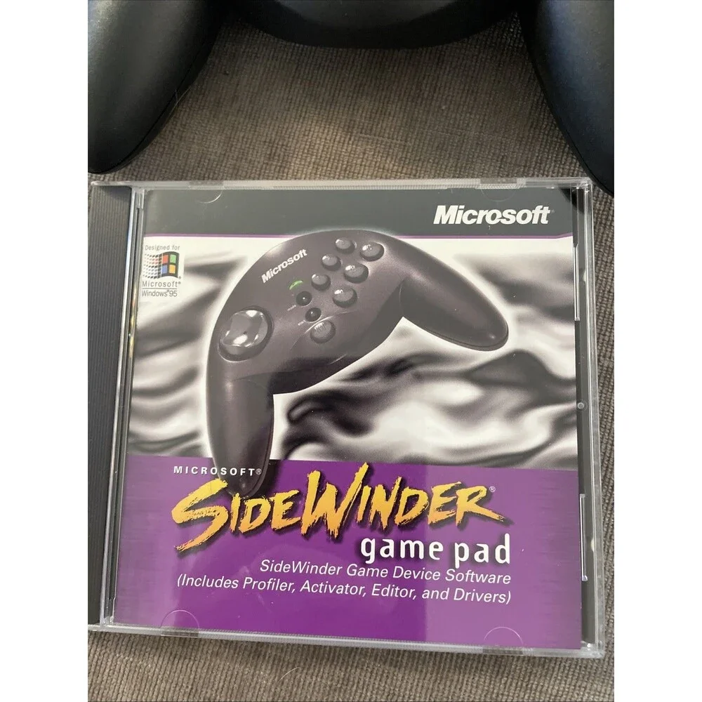 Microsoft SideWinder Game Pad Vintage PC USB Controller w/ Disc Software EUC